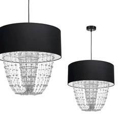 Nowoczesna lampa wisząca ALMERIA BLACK/CHROME 1xE27 MLP6432