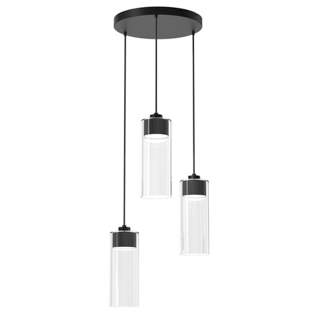 Lampa wisząca CLARISSA, MLP8669, czarny/transparentny, 3x11W GX53