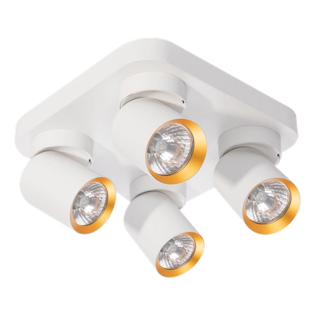 Lampa Sufitowa Andy 4xGU10 Kwadrat Biały + Złoty
