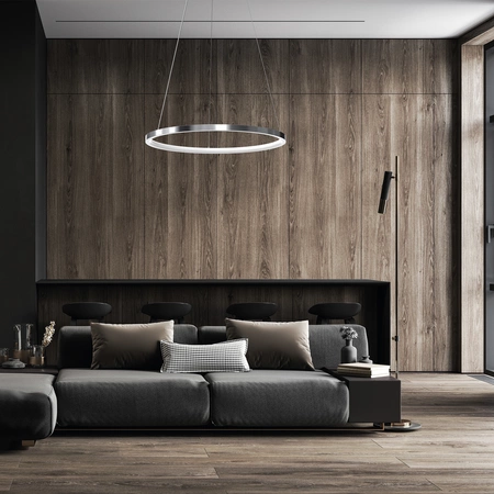 Nowoczesna lampa wisząca ROTONDA CHROME 27W LED 50 cm | Chrom