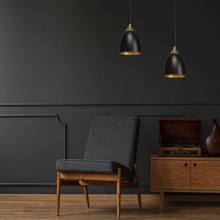 Nowoczesna lampa wisząca CLARK BLACK/GOLD 1xE27 MLP6221