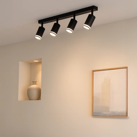 Oprawa Pipe Ring Spot Czarny 4xGU10