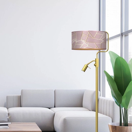 Lampa podłogowa ZIGGY PINK, MLP7593, różowy/złoty, 1x60W E27 + 1x8W mini GU10