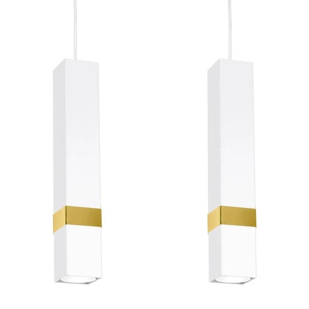 Nowoczesna lampa wisząca listwa VIDAR WHITE/GOLD 3xGU10 MLP6276