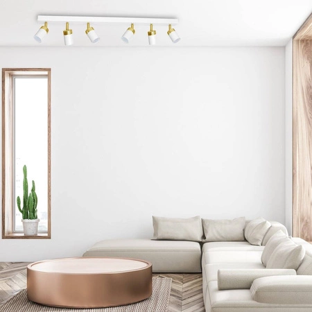 Lampa sufitowa JOKER, MLP6131, biały/złoty, 6x8W GU10