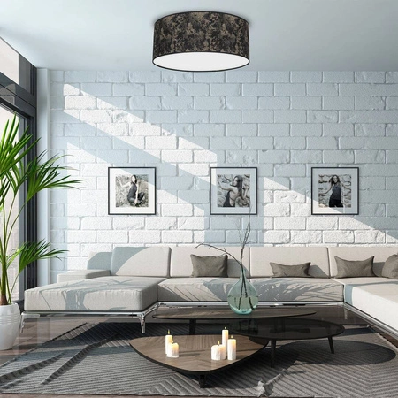 Lampa sufitowa SATINO, Ø40cm, czarny/złoty, 2x60W E27, MLP7317