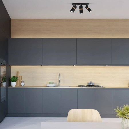 Lampa sufitowa nowoczesna reflektorek spot VIDAR III czarny szer. 60cm