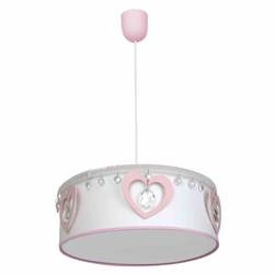 Lampa wisząca HEART, biały/różowy/transparentny, 1x60W E27, MLP8278