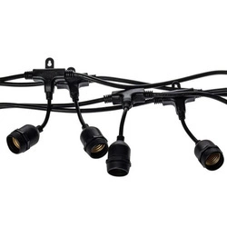 Girlanda EKO6932 15m bez żarówek E27 IP44 15 punktów | czarny