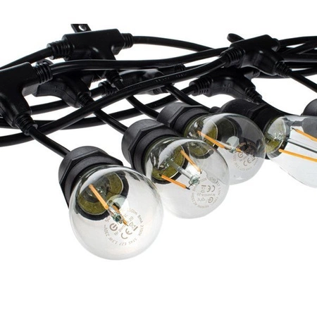 Girlanda EKO 7063 15m z żarówką filamentową 15x0,5W | czarny