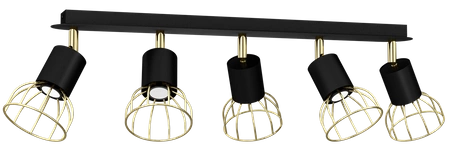 Lampa sufitowa DANTE Black/Gold 5x mini GU10