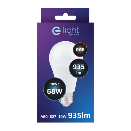 Żarówka multikolor LED 10W A60 E27 RGB + Pilot