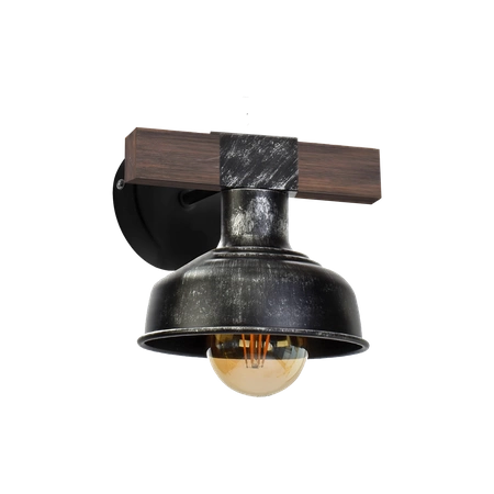 Kinkiet FARO BLACK / WOOD 1xE27 60W MLP6241