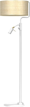 Lampa podłogowa MARSHALL WHITE / RATTAN 1xE27 + 1x mini GU10