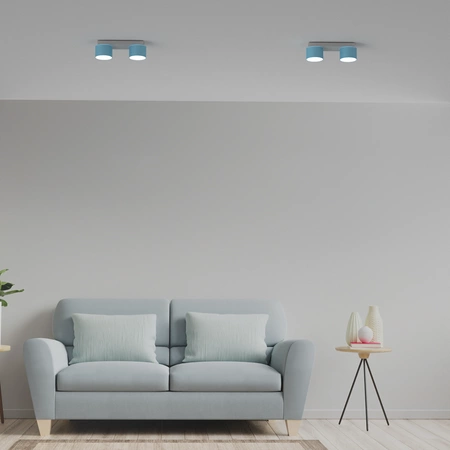 Lampa sufitowa listwa DIXIE BLUE 2x GX53 szer. 24cm | niebieski