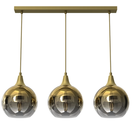 Lampa wisząca MONTE GOLD, MLP8402, złoty/dymiony, 3x60W E27