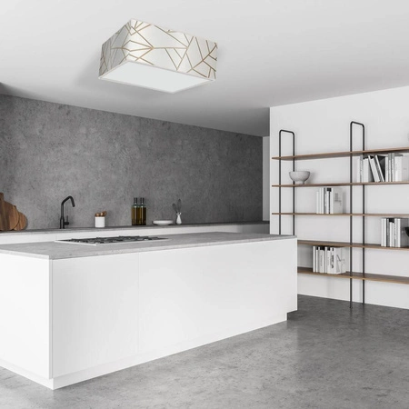 Lampa sufitowa ZIGGY WHITE, MLP7564, biały/złoty, 3x60W E27