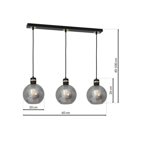 Lampa wisząca listwa OMEGA BLACK / GOLD MLP6531