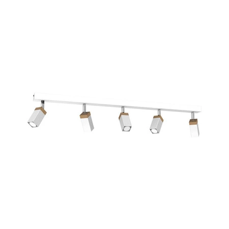 Lampa sufitowa SOLO, MLP7480, przecierany biały/drewno patynowane, 5x5W mini GU10