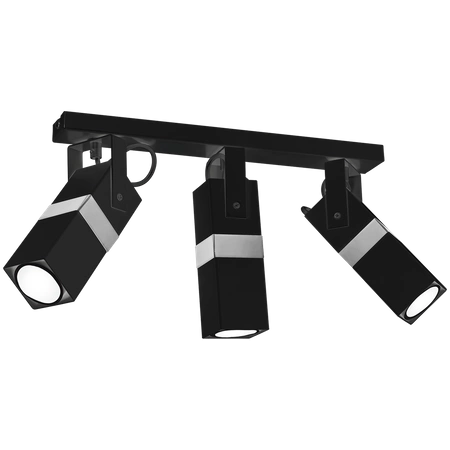 Nowoczesna lampa sufitowa VIDAR BLACK/CHROME 3xGU10 MLP6286