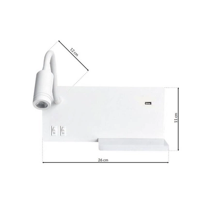 Lampa nocna z półką SHELF WHITE LED 4W+5W+2W ML6343