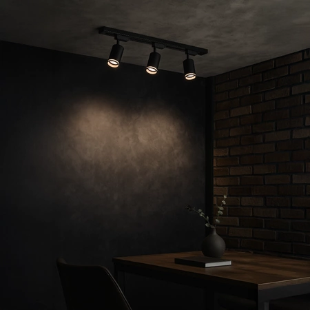 Zestaw Oprawa Pipe Ring Track Czarny 3xGU10 1m