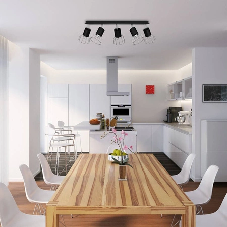 Lampa Sufitowa DANTE, MLP7358, czarny/chrom, 5x8W LED GU10