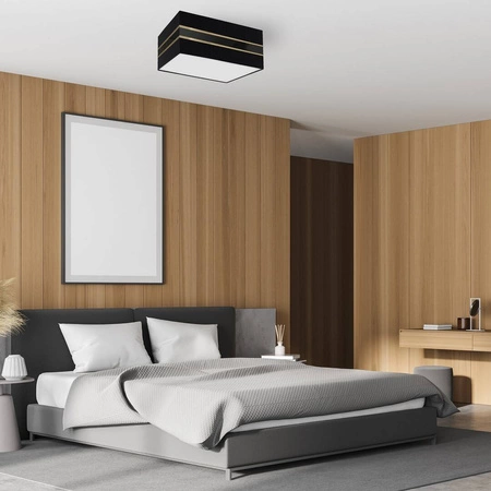 Lampa sufitowa ULTIMO BLACK, MLP7336, 40 cm, czarny/transparentny/złoty, 2x60W E27