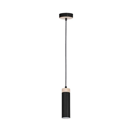 Lampa wisząca Pedro, czarny/drewno, 1x8W GU10, MLP4260