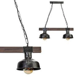 Lampa wisząca FARO BLACK / WOOD 2xE27 60W MLP6242