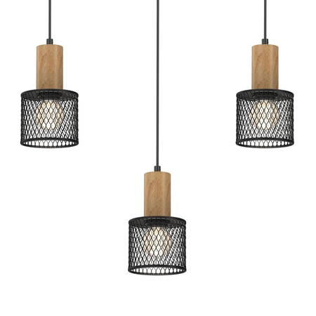 Lampa wisząca SOBRESA 3xE27 | Czarna