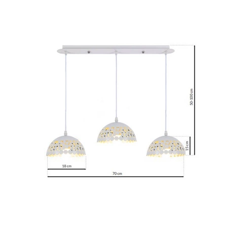 Lampa wisząca LISA , ML6139, biały/złoty, 3x60W E27