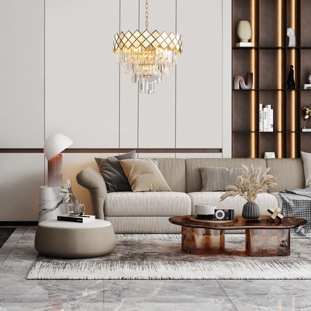 Lampa wisząca CARISMA, złoty/transparentny, 9x40W E14, ML8892