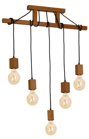 Lampa Wisząca JACK, MLP4358, dąb, 5x60W E27