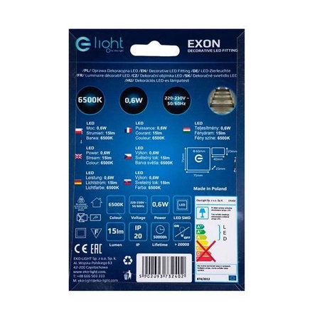Oprawa schodowa 0,6W EXON zimna 6500K