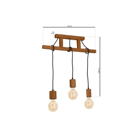 Lampa Wisząca JACK, MLP4357, dąb, 3x60W E27