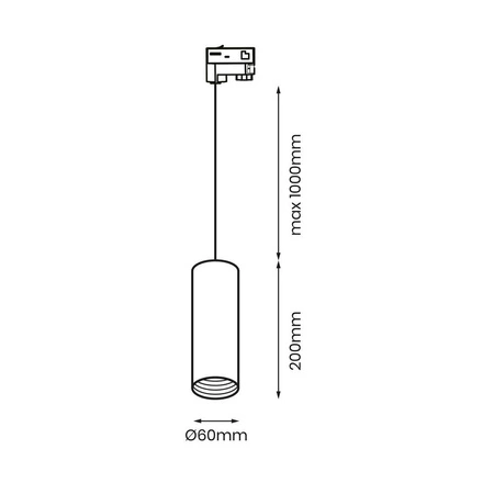 Wiszący spot szynoprzewodu 3F Pipe Track Pendant 1xGU10 | biały