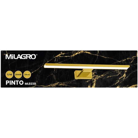 Kinkiet nad obraz plakat PINTO GOLD 12W LED 50cm | Złoty