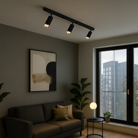 Oprawa Mica Track Czarny + Złoty 1xGU10 - 3-obwodowy