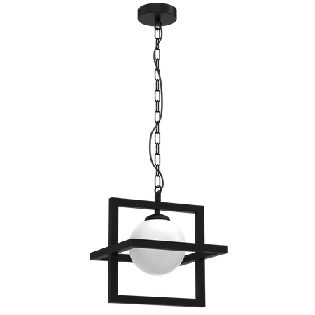 Lampa wisząca DIEGO, MLP8568, czarna z białym kloszem, 1x40W E14