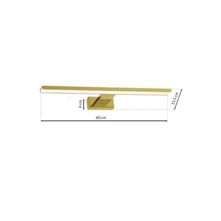 Kinkiet do łazienki lustro SHINE GOLD LED 13,8W 60cm | złoty