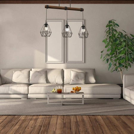 Lampa wisząca ACERO, MLP7888, czarny/brązowy, 3x60W E27