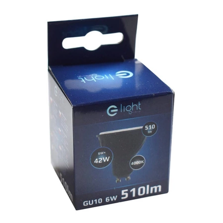 CZARNA ŻARÓWKA GU10 LED, EKZA268, 6W, BARWA: NEUTRALNA