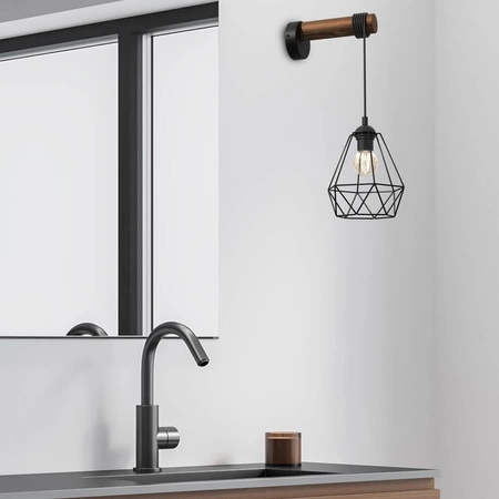 Kinkiet ACERO, MLP7886, czarny/brązowy, 1x60W E27