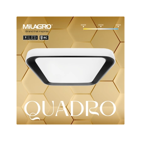 Plafon QUADRO BLACK, ML7929, biały/czarny, 38W LED