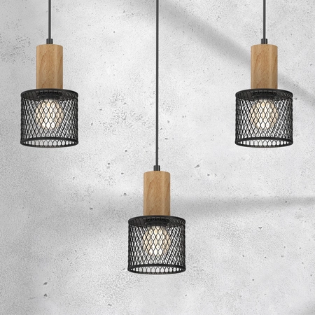 Lampa wisząca SOBRESA 3xE27 | Czarna