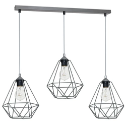 Lampa wisząca BASKET, szara, 3x60W E27, MLP7217