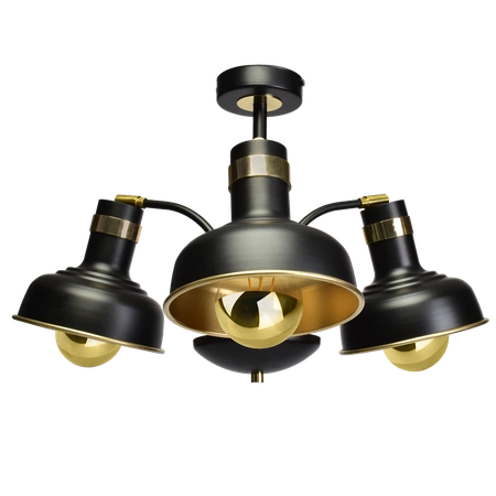 Lampa sufitowa MARGO, czarny/złoty, 3x60W E27, MLP6211