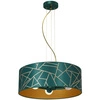 Lampa wisząca ZIGGY GREEN, 50 cm, MLP7580, butelkowa zieleń/złoty, 3x60W E27