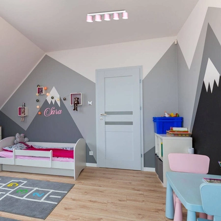 Lampa sufitowa listwa DIXIE PINK 5x GX53 szer. 64cm | różowy